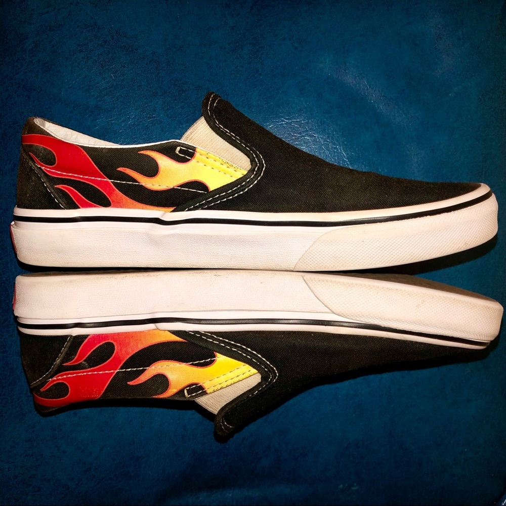 Vans size 7.5 flame slip on sneakers